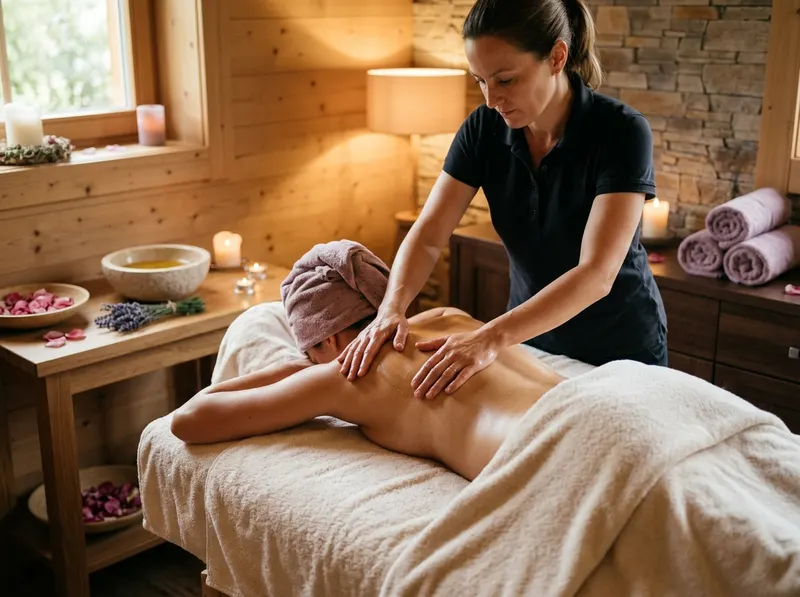 Masaje relajante de espalda en cabina